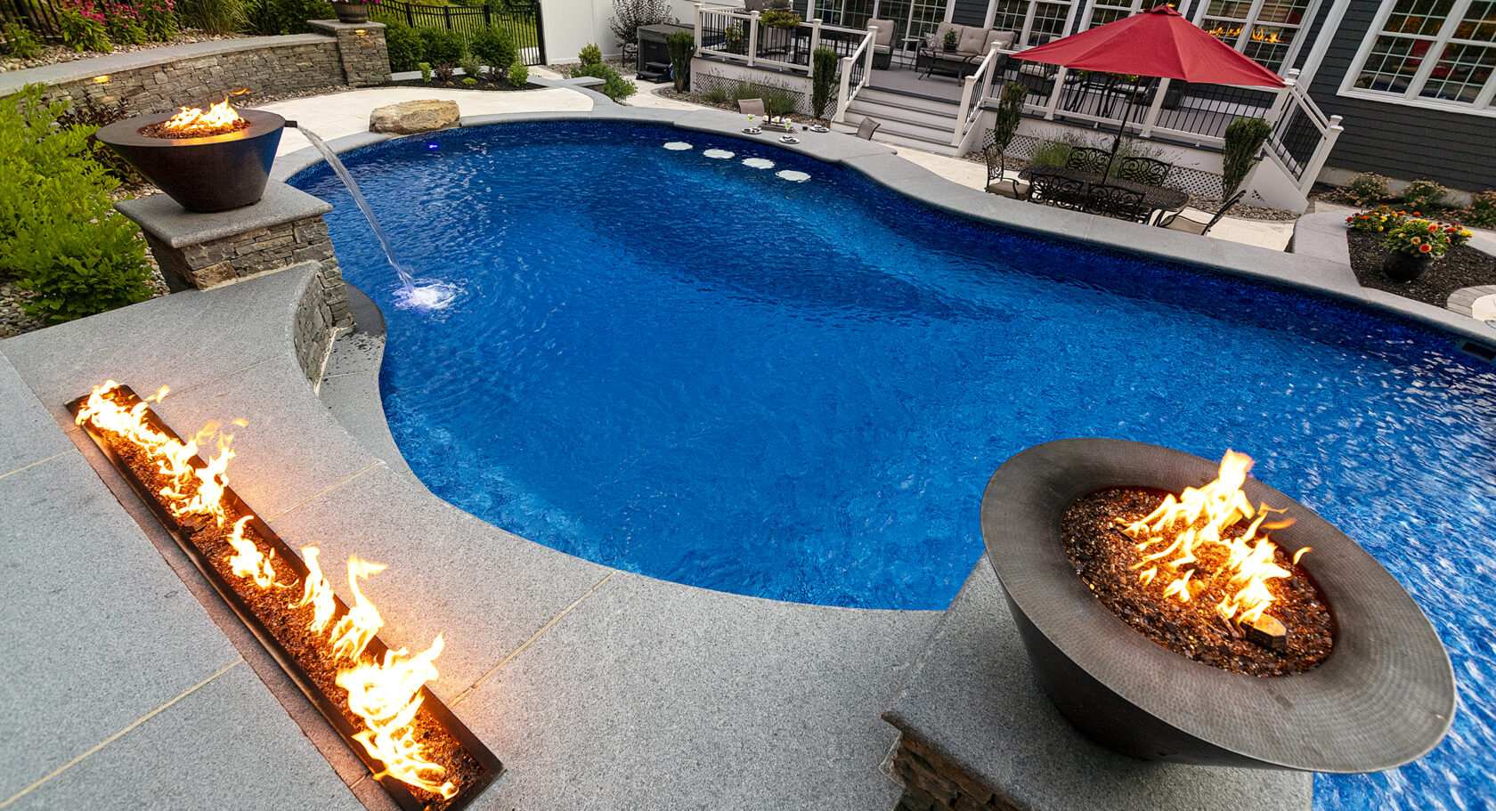 Sterling MA pool fire features