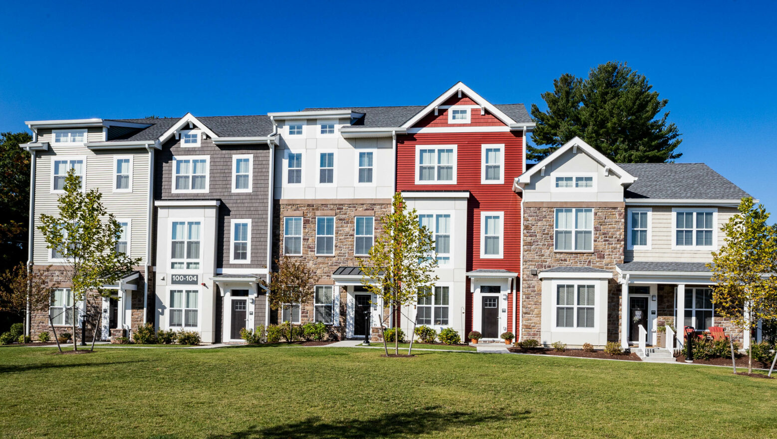 Stone veneer work applied to condo units. Dex by Terra commercial masonry project in Massachusetts.
